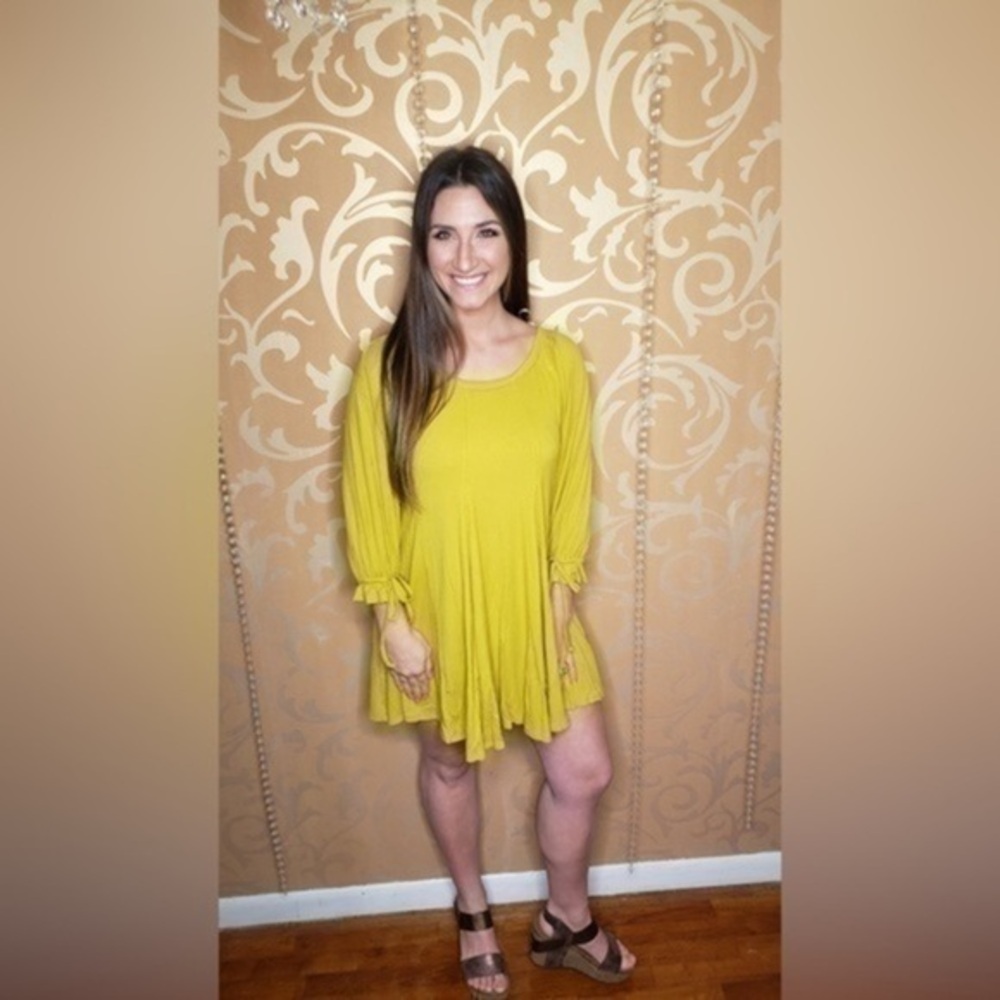Umgee Sway This Way Dress in a mustard color
